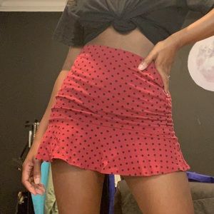 Red Polka dot mini skirt